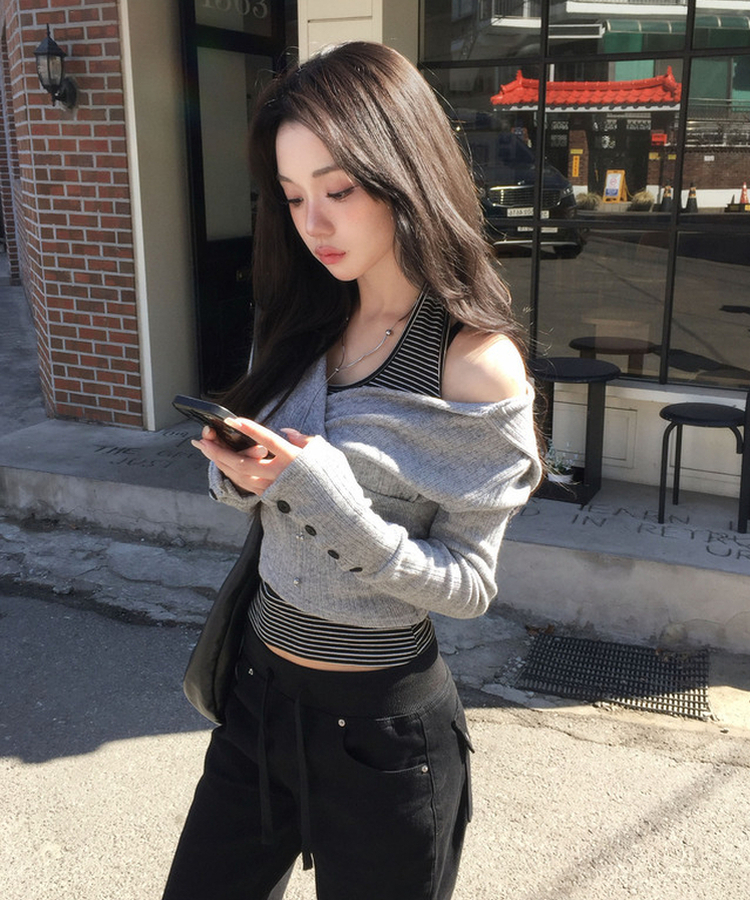 ゴージフードオフニット MELANGE GRAY