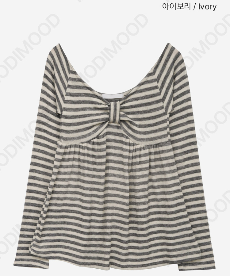 リボンボーダーニット