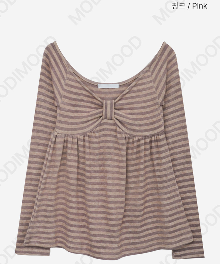 リボンボーダーニット