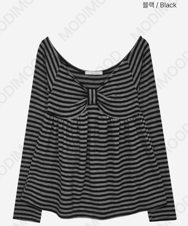 リボンボーダーニット