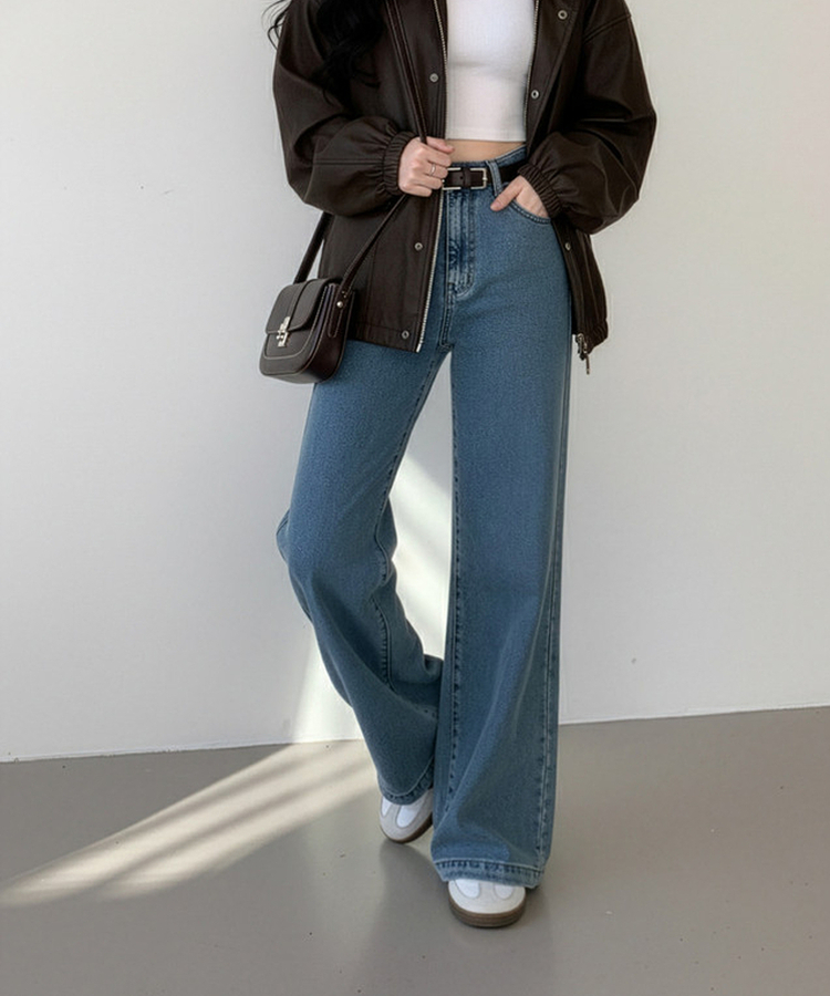 【丈別】ブーツカットデニムパンツ MID DENIM