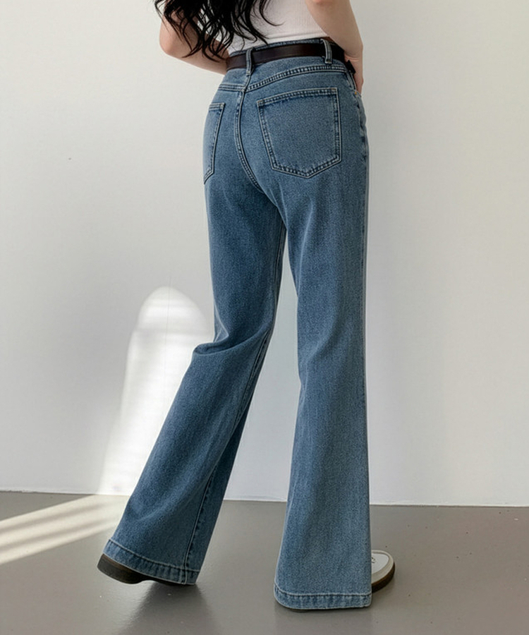 【丈別】ブーツカットデニムパンツ MID DENIM