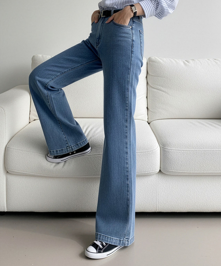 【丈別】ブーツカットデニムパンツ LIGHT DENIM