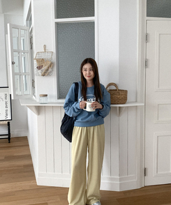 ウエストゴムワイドパンツ(6color) YELLOW