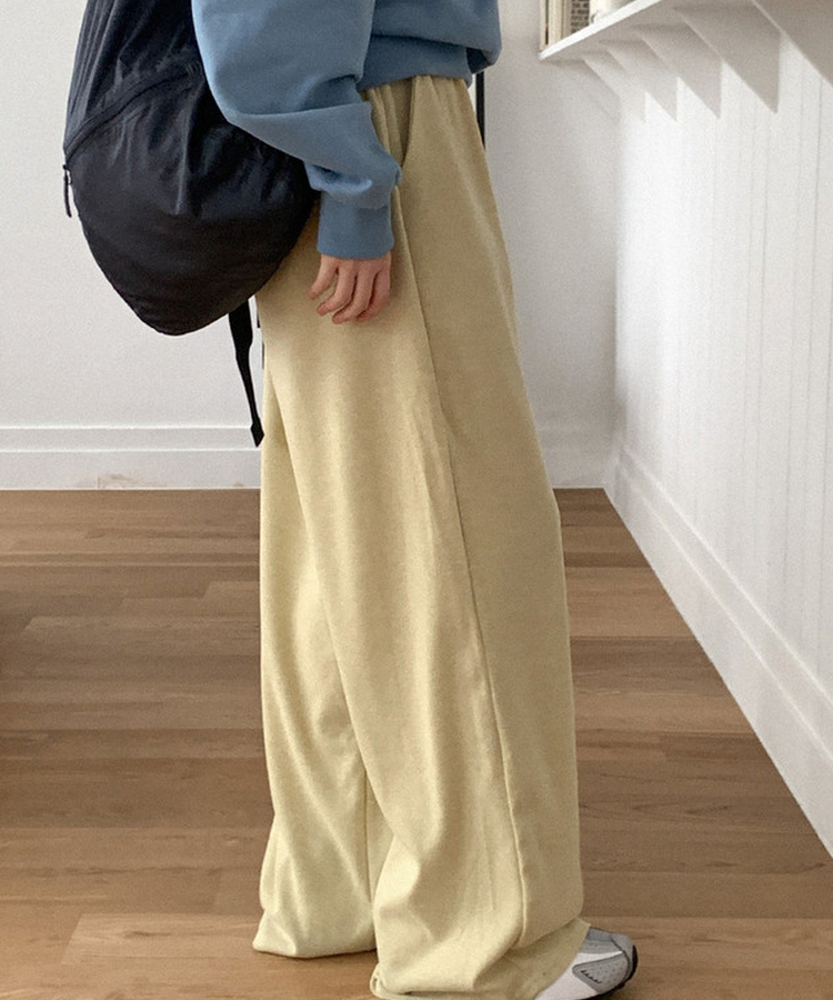 ウエストゴムワイドパンツ(6color) YELLOW