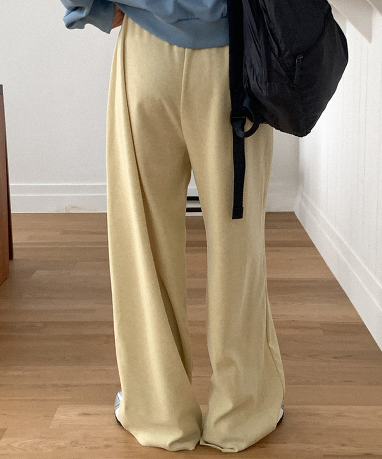 ウエストゴムワイドパンツ(6color) YELLOW