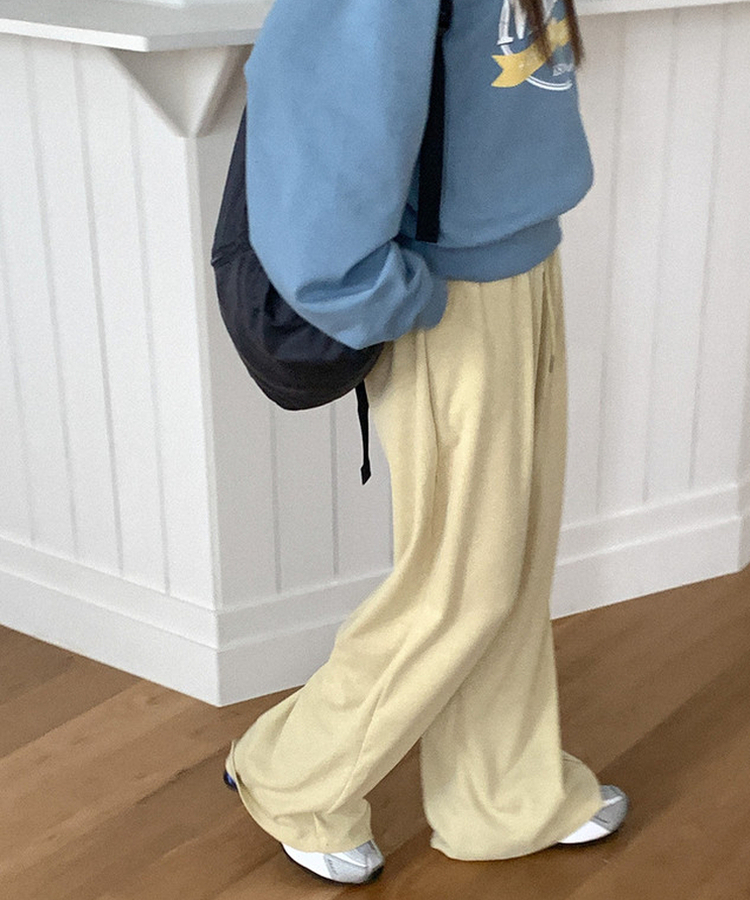 ウエストゴムワイドパンツ(6color) YELLOW