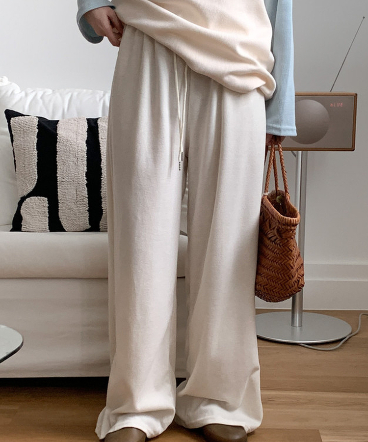 ウエストゴムワイドパンツ(6color) IVORY