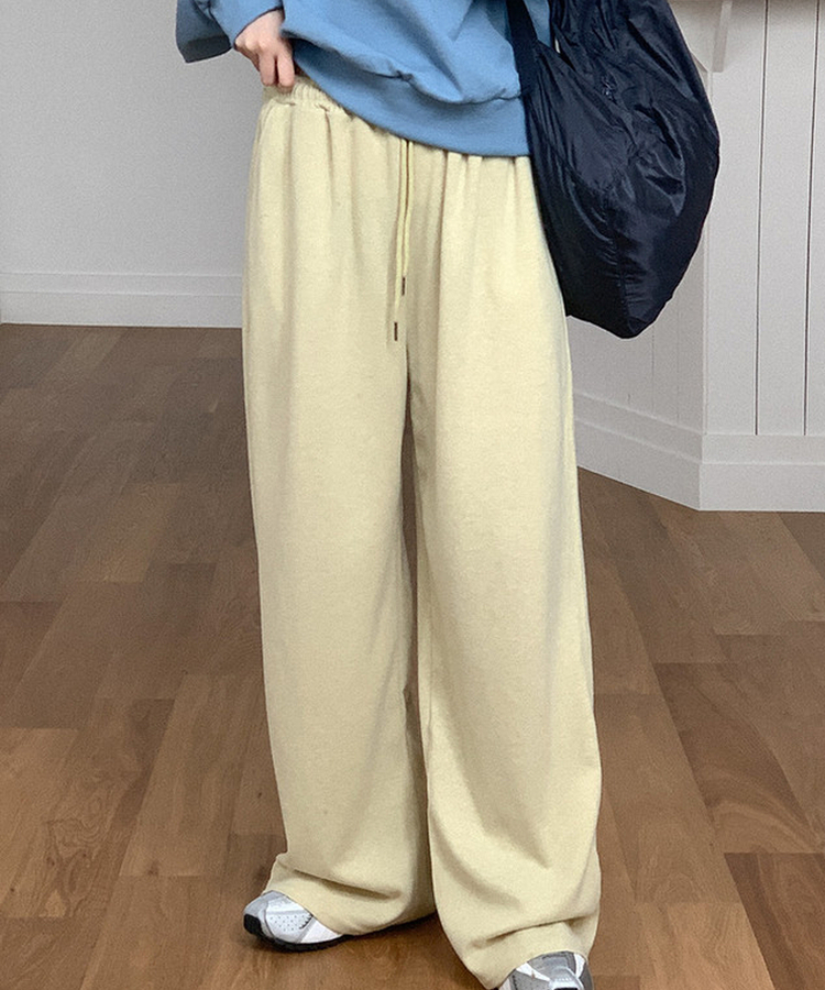 ウエストゴムワイドパンツ(6color) YELLOW
