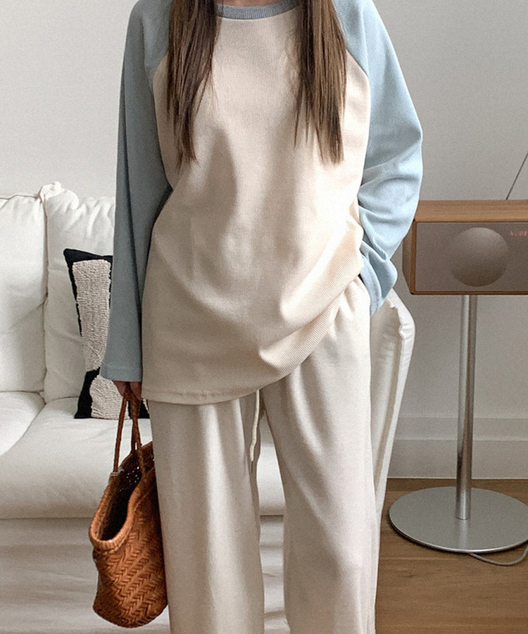 ウエストゴムワイドパンツ(6color) IVORY