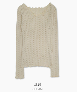 パンチング長袖ニット