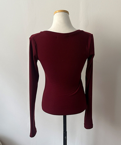 ペンダントVネックレイヤードTシャツ(5color)