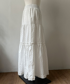 ドットフリルロングティアードスカート