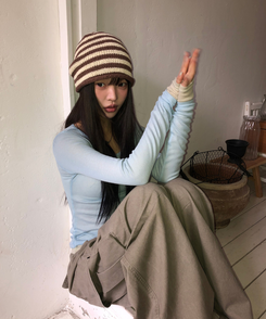 シースルーレイヤード長袖Tシャツ(11color) SKYBLUE