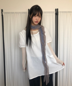 シースルーレイヤード長袖Tシャツ(11color) CREAM