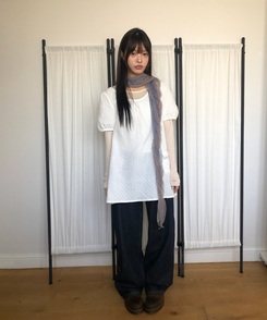 シースルーレイヤード長袖Tシャツ(11color) CREAM