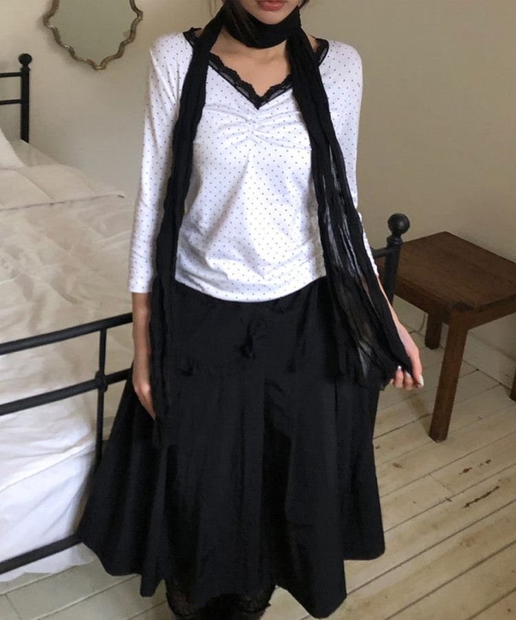 シフォンスカーフ BLACK