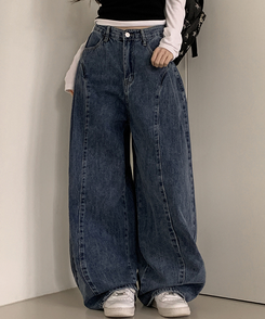 カーブピンタックデニム DEEP DENIM