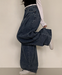 カーブピンタックデニム DEEP DENIM