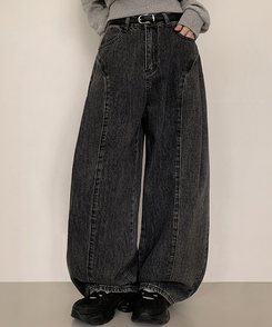 カーブピンタックデニム BLACK DENIM