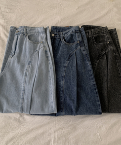 カーブピンタックデニム