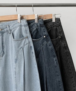 カーブピンタックデニム