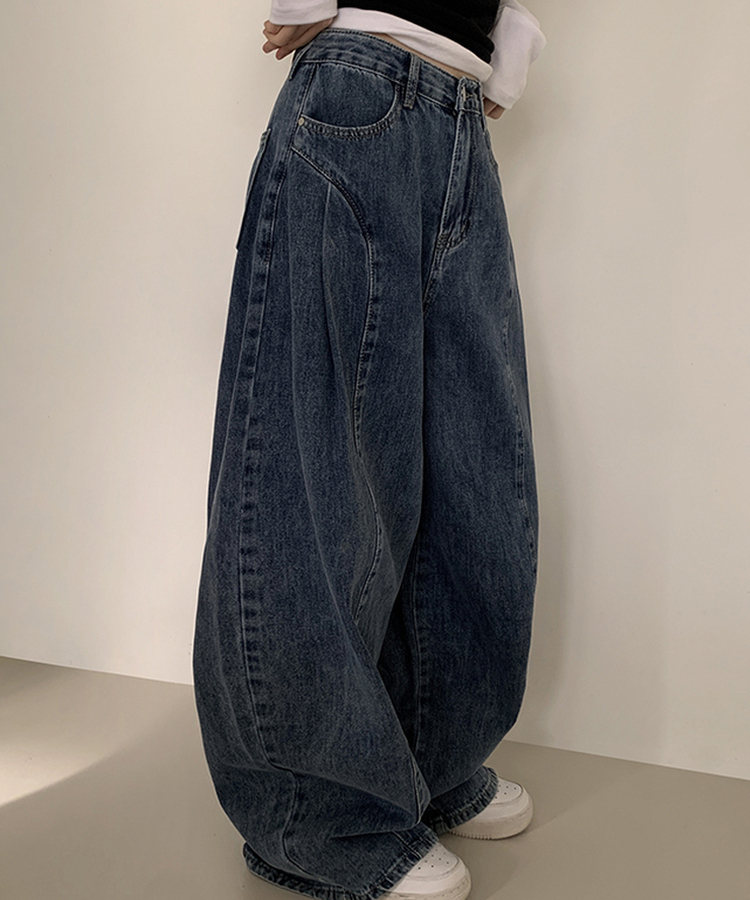 カーブピンタックデニム DEEP DENIM