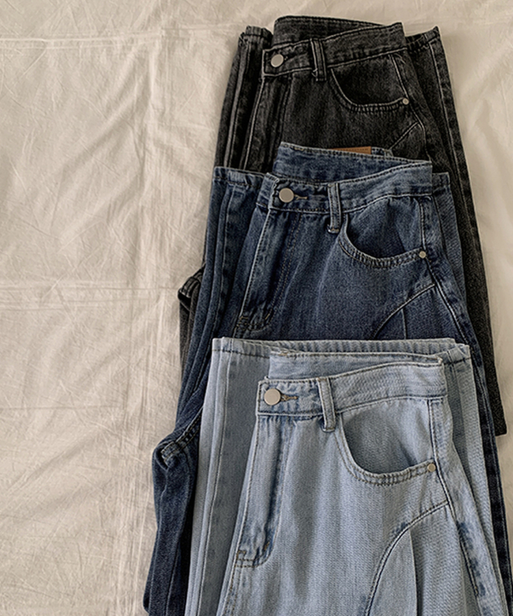 カーブピンタックデニム