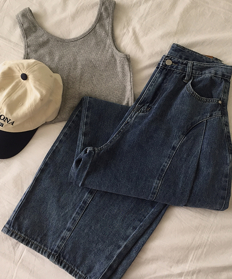 カーブピンタックデニム