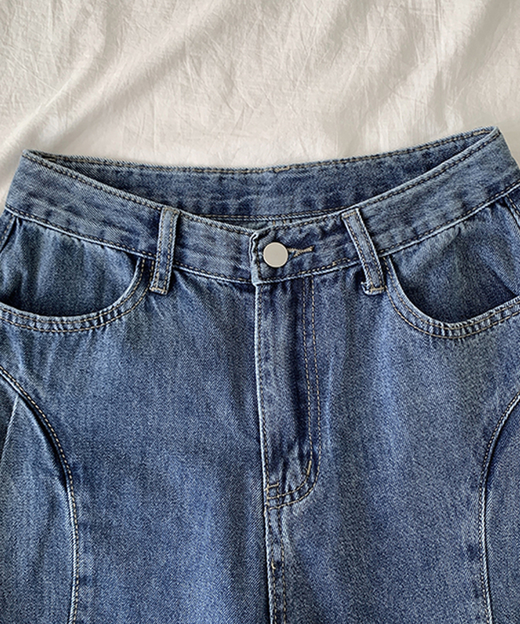 カーブピンタックデニム