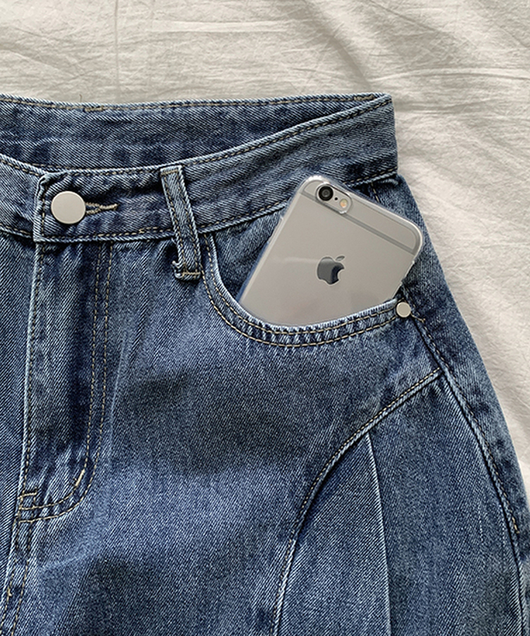 カーブピンタックデニム