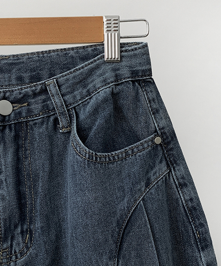 カーブピンタックデニム