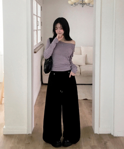 スプライトワンショルダー長袖Tシャツ PURPLE