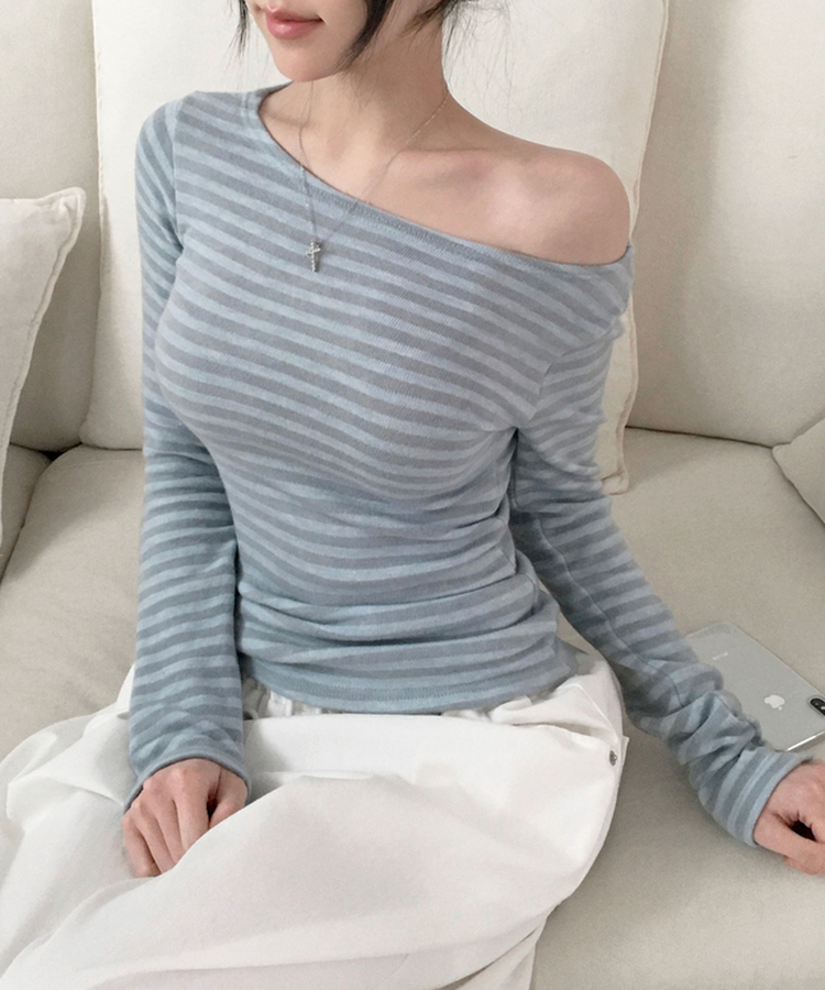 スプライトワンショルダー長袖Tシャツ SKY BLUE