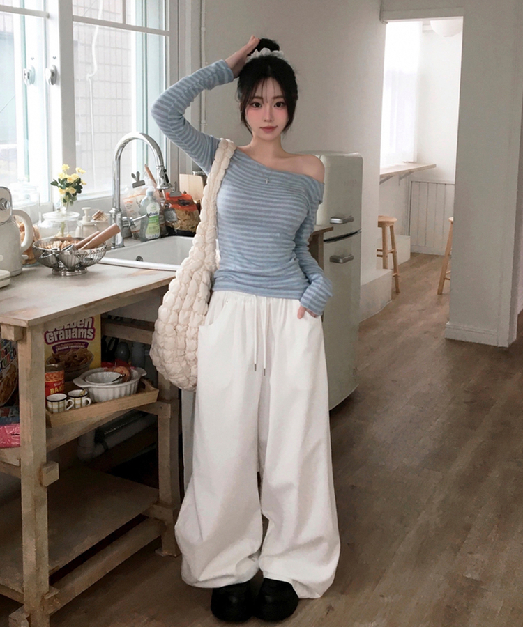 スプライトワンショルダー長袖Tシャツ SKY BLUE