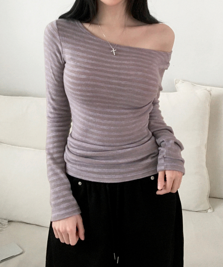 スプライトワンショルダー長袖Tシャツ PURPLE