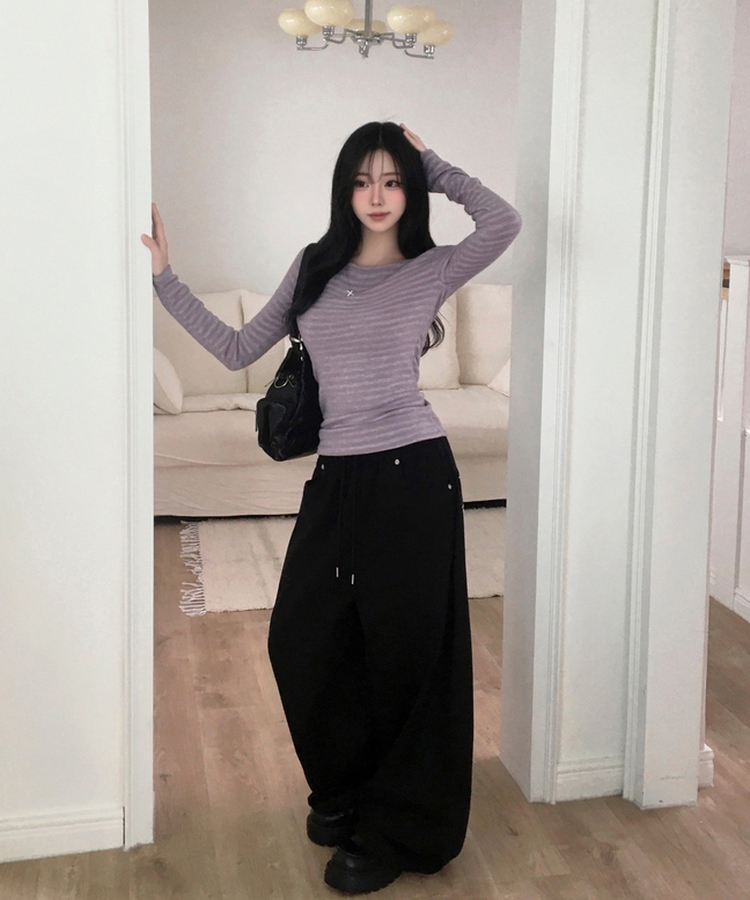 スプライトワンショルダー長袖Tシャツ PURPLE