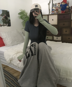 スリットレイヤード長袖Tシャツ TEAL