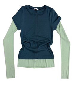 スリットレイヤード長袖Tシャツ