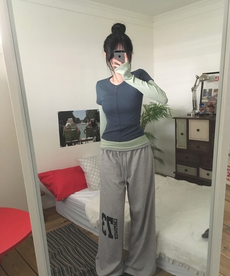 スリットレイヤード長袖Tシャツ TEAL