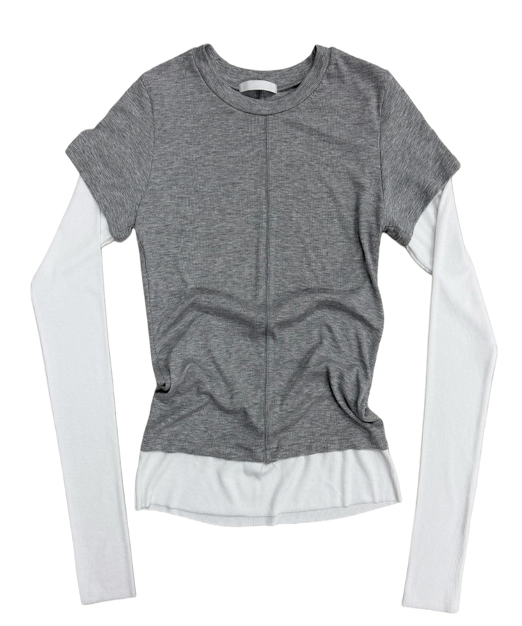 スリットレイヤード長袖Tシャツ