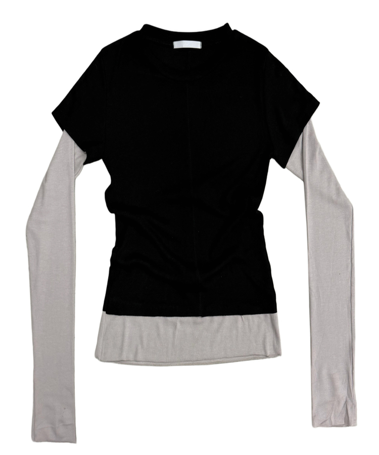 スリットレイヤード長袖Tシャツ