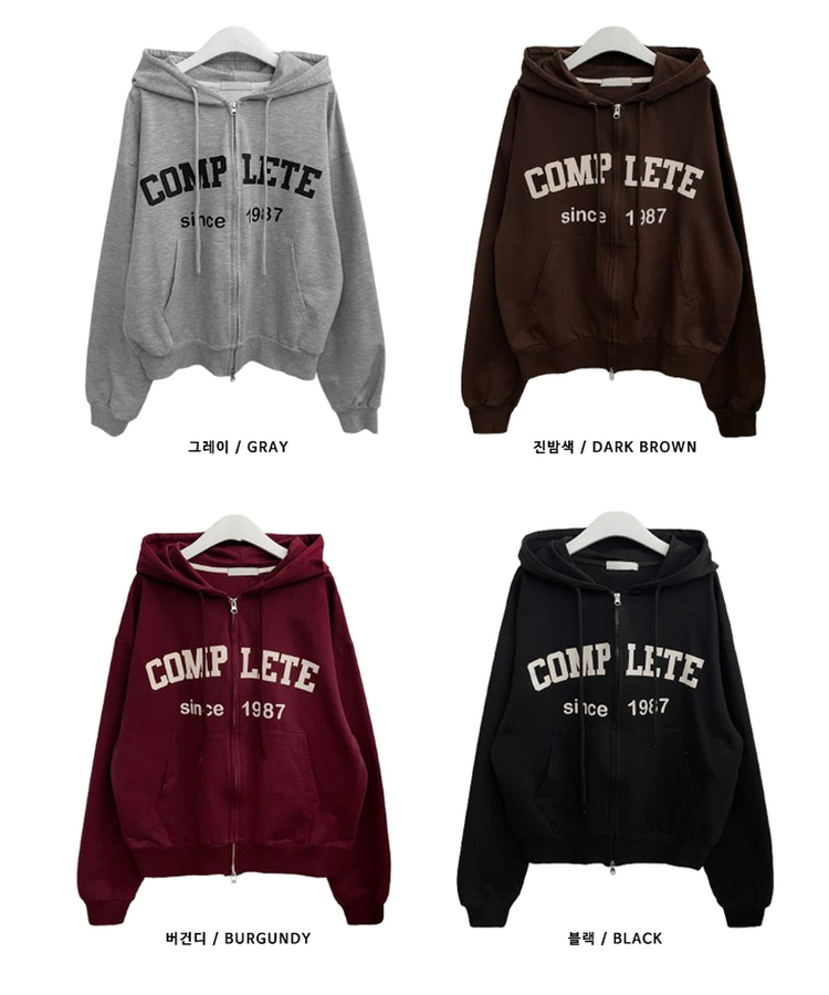 컴플레터링프린팅투웨이커버핏후드집업