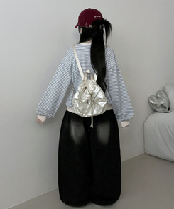 バイカラーVネックトレーナー SKY BLUE