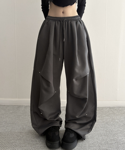 【丈別】ヘビーワイドリベットシャーリングパンツ CHARCOAL