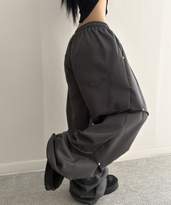 【丈別】ヘビーワイドリベットシャーリングパンツ CHARCOAL