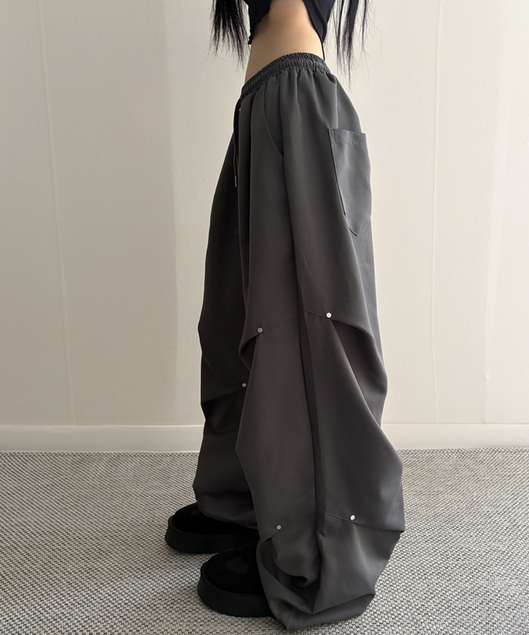 【丈別】ヘビーワイドリベットシャーリングパンツ CHARCOAL