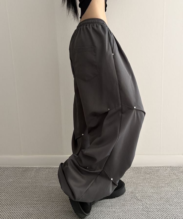 【丈別】ヘビーワイドリベットシャーリングパンツ CHARCOAL