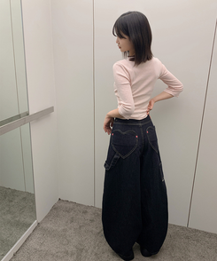 ハートポケットカーゴデニムパンツ DEEP DENIM