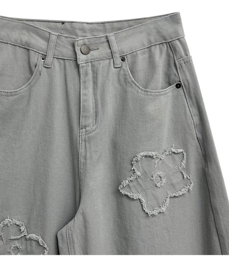 フラワー刺繍ワイドバルーンパンツ